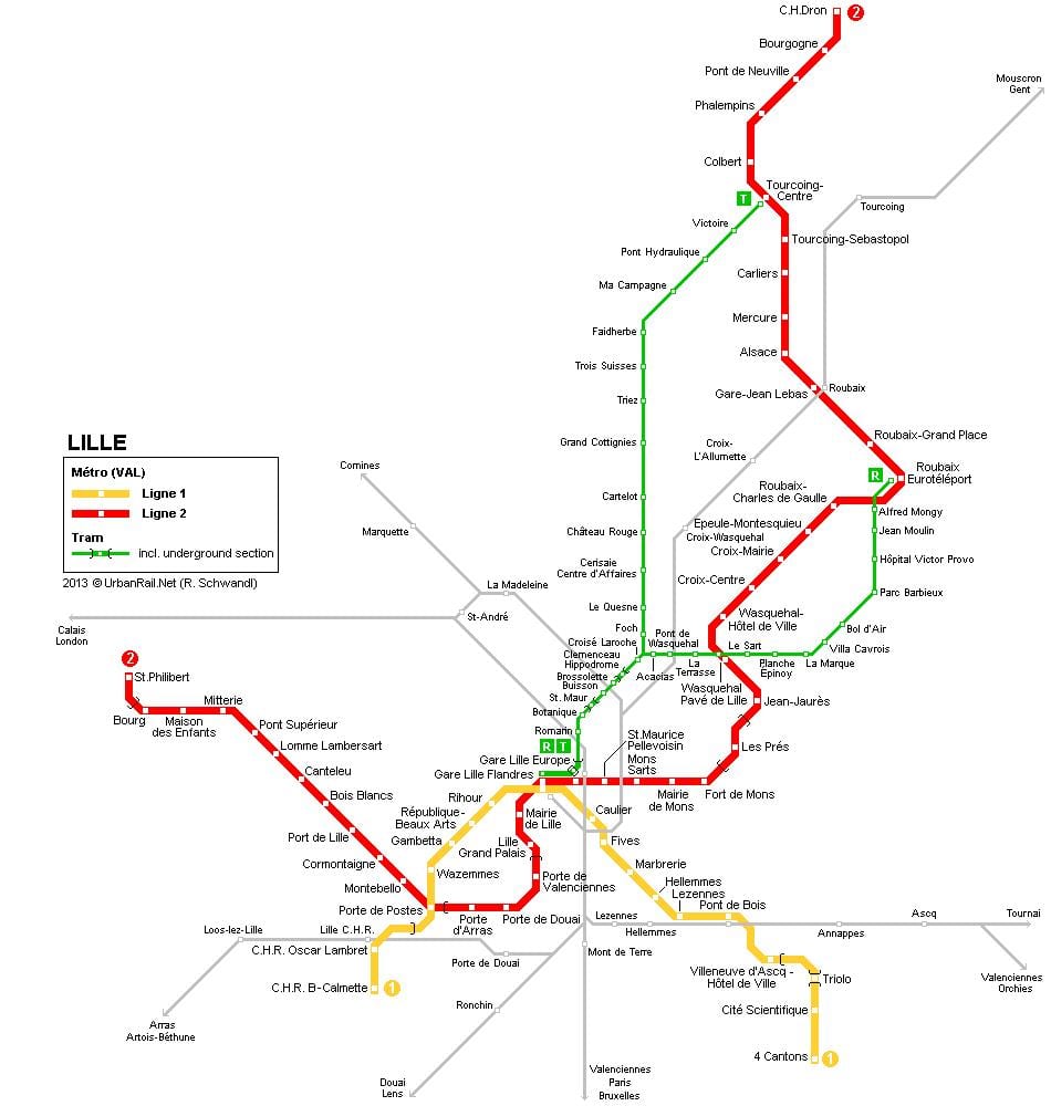 地図のリール列車