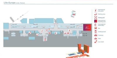 リール欧州の駅での地図