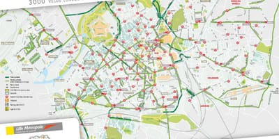 地図のリール自転車