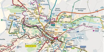 リールの公共交通機関地図